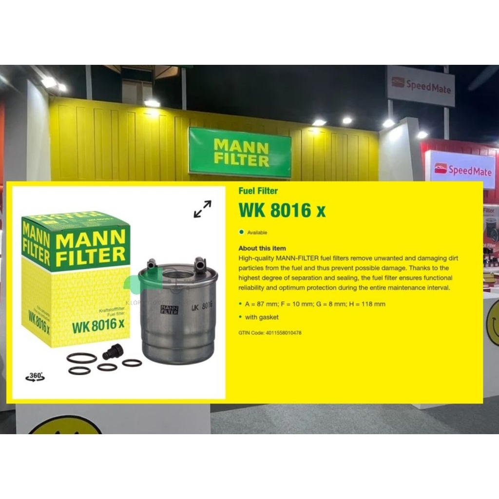 WK8016X กรองโซล่า BENZ C180 CDI,C200 CDI,C250 CDI,C350 CDI(W204),CLS250 CDI(C218),E200 CDI, E220 CDI
