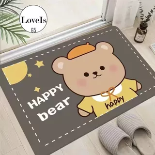 Loveis พรมเช็ดเท้า กันลื่นซับน้ำ ลายน่ารักๆ พรมห้องน้ำ พรมห้องนอน ขนาด40*40CM