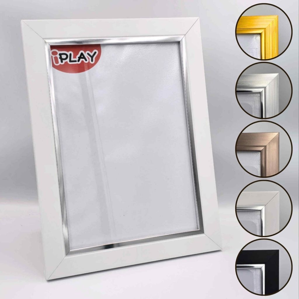 กรอบรูปโมเดิร์น A4 4x6 5x7 6x8 A5 7x10 8x10 8x12 9x11นิ้ว ขอบ1.5"/1701 มีกระจก มีขาตั้ง มีที่แขวน