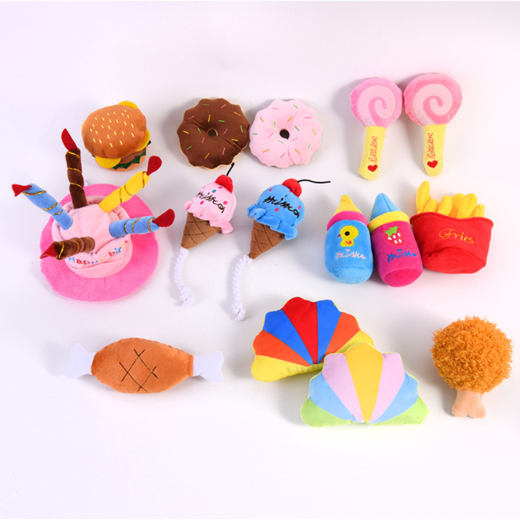 MG-169 ตุ๊กตาของเล่นสำหรับสัตว์เลี้ยง มีเสียงบีบเมื่อตัวตุ๊กตาถูกกด รวม 26 ลายสุดน่ารัก