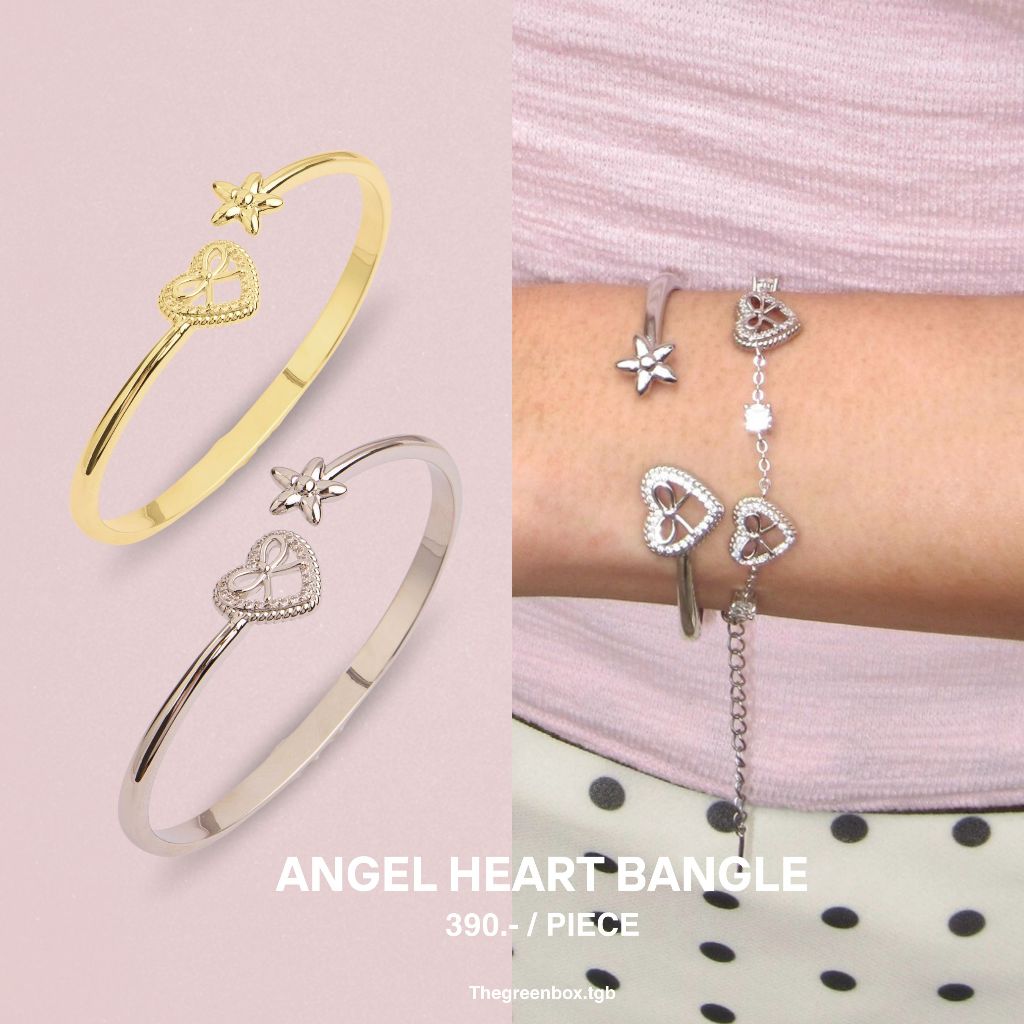 [แนะนำวัดข้อมือก่อนสั่ง] กำไล Lovely Angel Bangle - The green Box