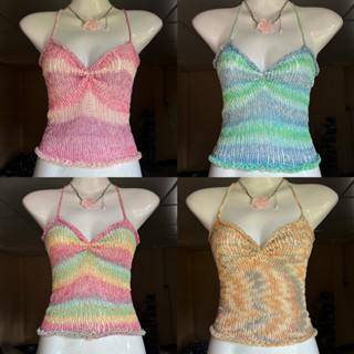 เสื้อถัก ไหมพรม เสื้อสายเดี่ยว | knitting (พร้อมส่ง)