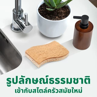 3M™ Scotch-Brite® สก๊อตช์-ไบรต์ ฟองน้ำเซลลูโลสพร้อมแผ่นใยขัด, กรีนเนอร์คลีน, สำหรับงานไร้ริ้วรอย, 2 ชิ้น/แพ็ค