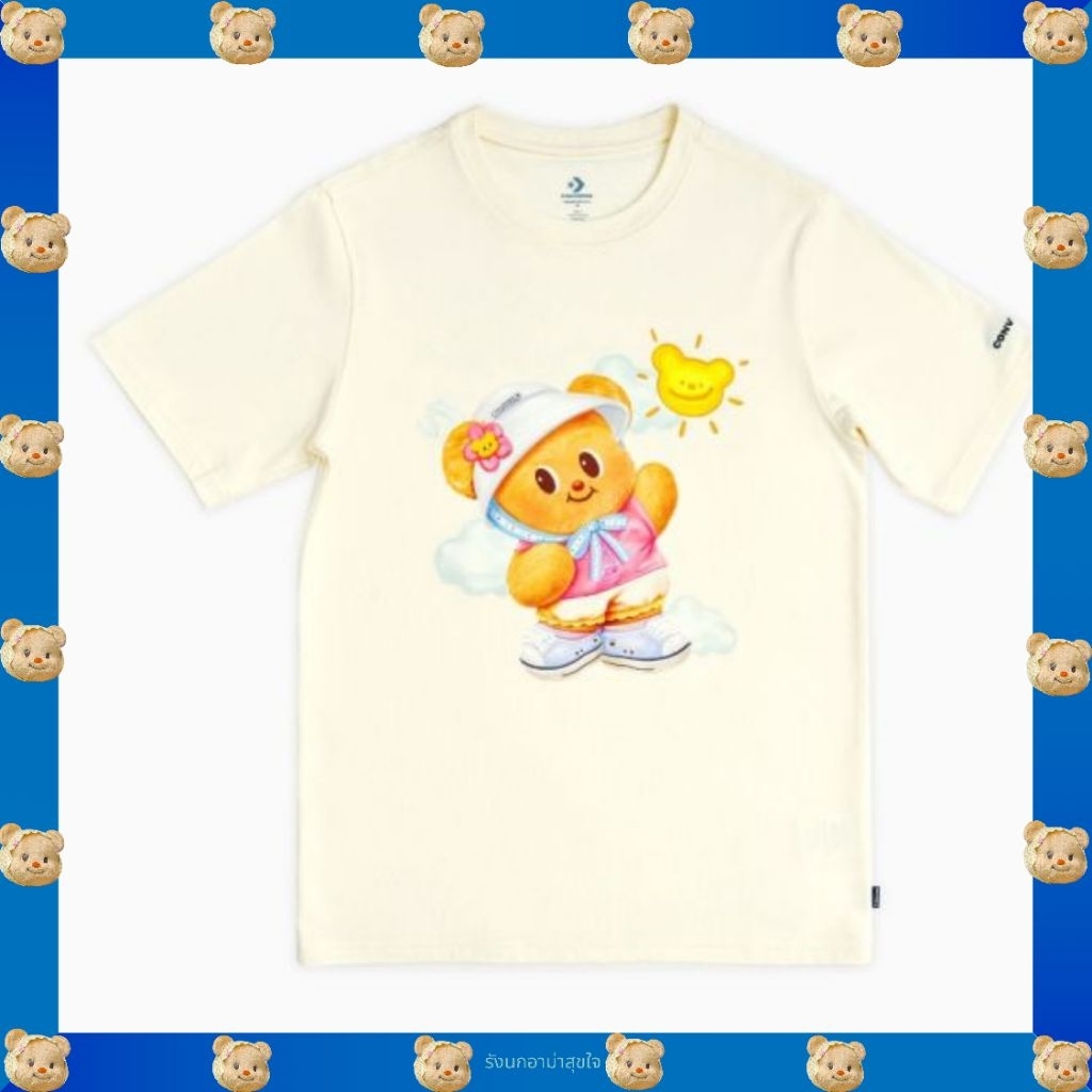 Butterbear พร้อมส่ง📦 Butterbear × Converse เสื้อ BUTTERBEAR X CONVERSE CHASING THE SUN TEE CREAM ของ