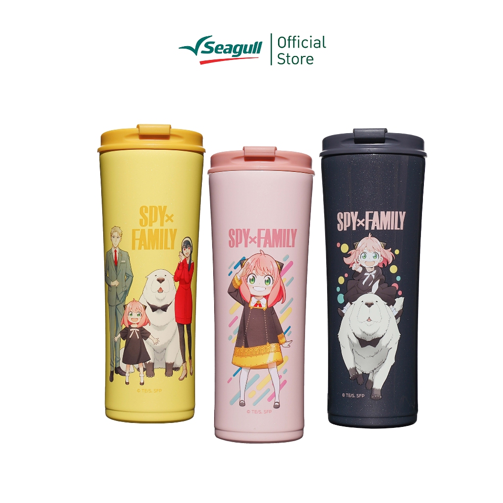Seagull แก้วน้ำสุญญากาศ SPYxFAMILY 0.7 ลิตร มีให้เลือก 3 สี (สีชมพู/สีเหลือง/สีดำ)