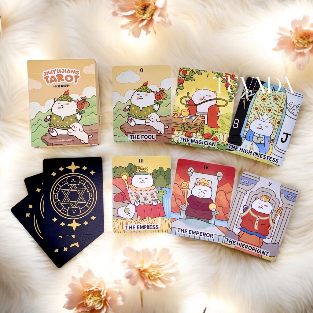 Jiuyujiang Chubby Cat Tarot ไพ่แมวอ้วน ไพ่ทาโรต์ ไพ่ทาโร่ ไพ่ยิปซี ไพ่ดูดวง ไพ่ออราเคิล ไพ่ทำนาย Tarot Cards Taro