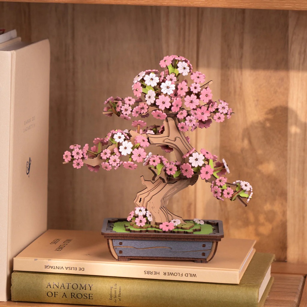 Rolife 3D Wooden Puzzle - TG415 Sakura Bonsai ตัวต่อต้นซากุระบอนไซ | ของแต่งบ้าน ของเล่นศิลปะ DIY - รูปที่ 4