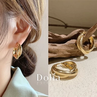 DOLIA [พร้อมส่งจากไทย] ต่างหูห่วงเงินแท้ S925 ต่างหูห่วงบิดทรงเกียว สายฝอ ต่างหูสไตล์เกาหลี ราคาต่อ 1 คู่ A11