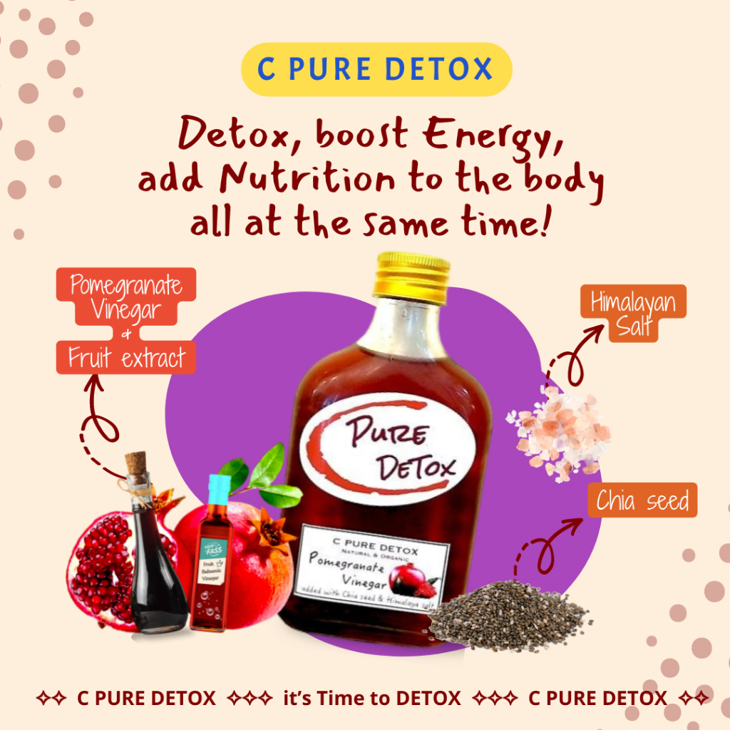 C Pure Detox เครื่องดื่มดีท็อกซ์ "ทับทิม"🍅 / C Pure Detox drink "POMEGRANATE"