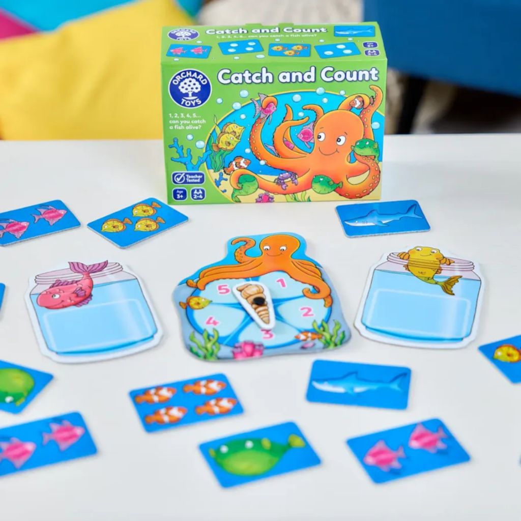 บอร์ดเกม นับจำนวน ฝึกความจำ จับคู่ บวก ลบ Board Game ของเล่น Matching Counting Orchard Toys Catch and count ของเล่นเกมส์ - รูปที่ 2
