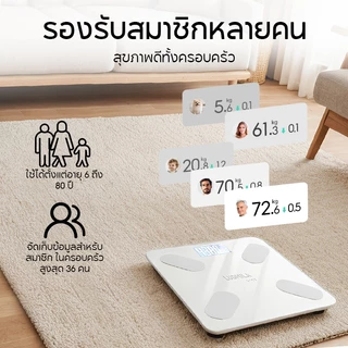 LUDMILA เครื่องชั่งน้ำหนักอิเล็กทรอนิกส์ เครื่องชั่งดิจิตอล เครื่องชั่ง APP อัจฉริยะ หน้าจอ LED เครื่องชั่งน้ำหนักไขมันใ