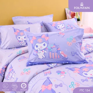 Fountain FTC154 การ์ตูน Kuromi ลิขสิทธิ์แท้ Sanrio สัมผัสนุ่มลื่น ชุดเครื่องนอนฟาวน์เทน ผ้าปูที่นอน ผ้านวม