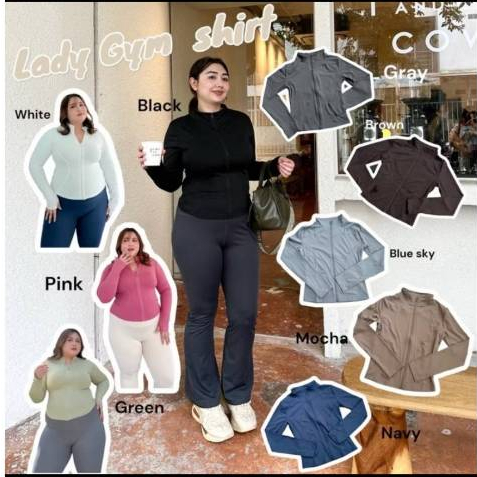 🧸ส่งต่อ🧸 เสื้อออกกำลังกายสาวอวบ สไตล์สปอร์ตแขนยาว (สีมอคค่า) ของใหม่ จากร้าน LADYM เสื้อผ้าสาวอวบ✨