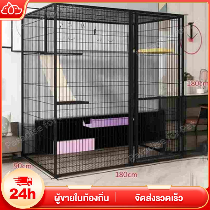 พื้นที่ว่างขนาดใหญ่ ป้องกันไม่ให้สัตว์เลี้ยงหลบหนี กรงแมว คอกกั้นสัตว์เลี้ยง กรงแมวขนาดใหญ่ กรงแมวแ