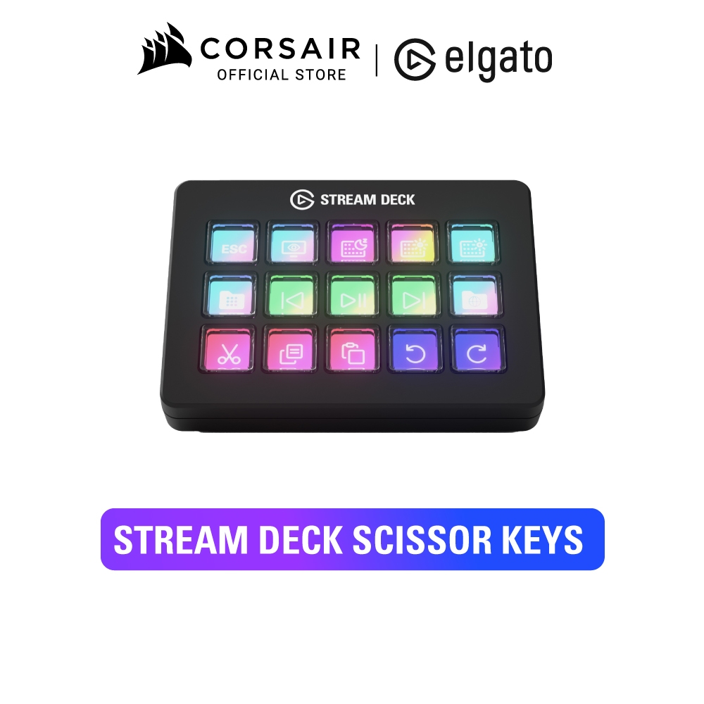 ELGATO STREAM DECK SCISSOR KEYS EDITION - ปุ่มคีย์ลัด 15 ปุ่ม คัสตอมได้ อุปกรณ์สตรีมเมอร์ mechanical keys