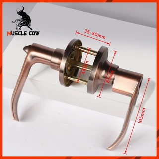 MUSCLE COW ชุดล็อคโลหะผสมอลูมินัมพร้อมคันโยกลูกบิดประตูมือจับป้องกันการกัดกร่อนและกุญแจสําหรับการรักษาความปลอดภัยภายในบ้