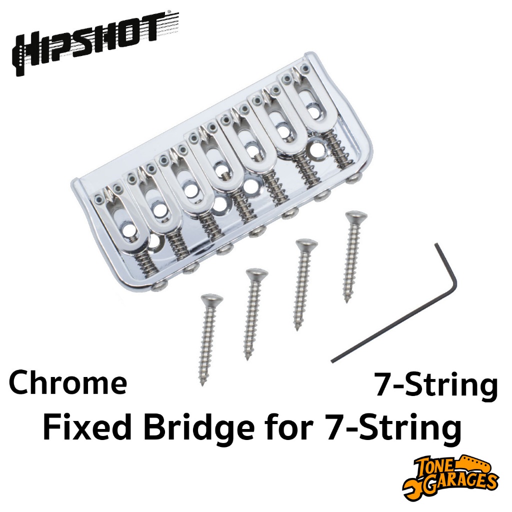 Hipshot Fixed Bridge 7-String หย่องกีต้าร์ฟิกซ์บริดจ์ 7 สาย สี Chrome