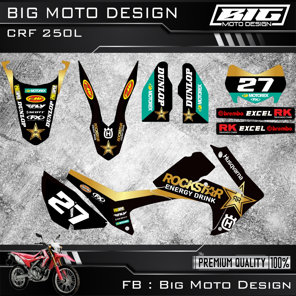 สติ๊กเกอร์ CRF250l เคลือบเงาอย่างดี เต็มคัน