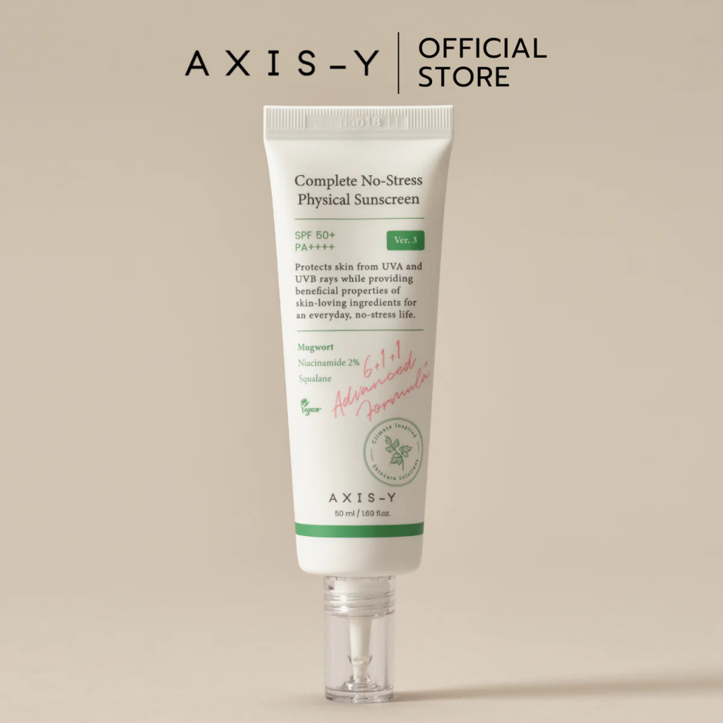 AXIS-Y Complete No-Stress Physical Sunscreen 50 ml. คอมพลีท โนสเตรส ฟิสิคัล ซันสกรีน เอสพีเอฟ 50+ พีเอ++++