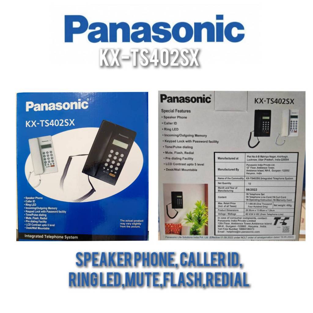 Panasonic โทรศัพท์สำนักงาน โทรศัพท์บ้าน รุ่นKX-TS402SX (KX-T7705)จอLCD Speaker  Phone
