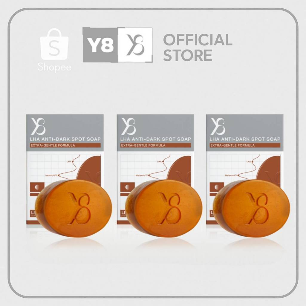 Y8 สบู่ล้างฝ้ากระ สบู่ล้างหน้า สูตรอ่อนโยน ขนาด60กรัม 3 ก้อน