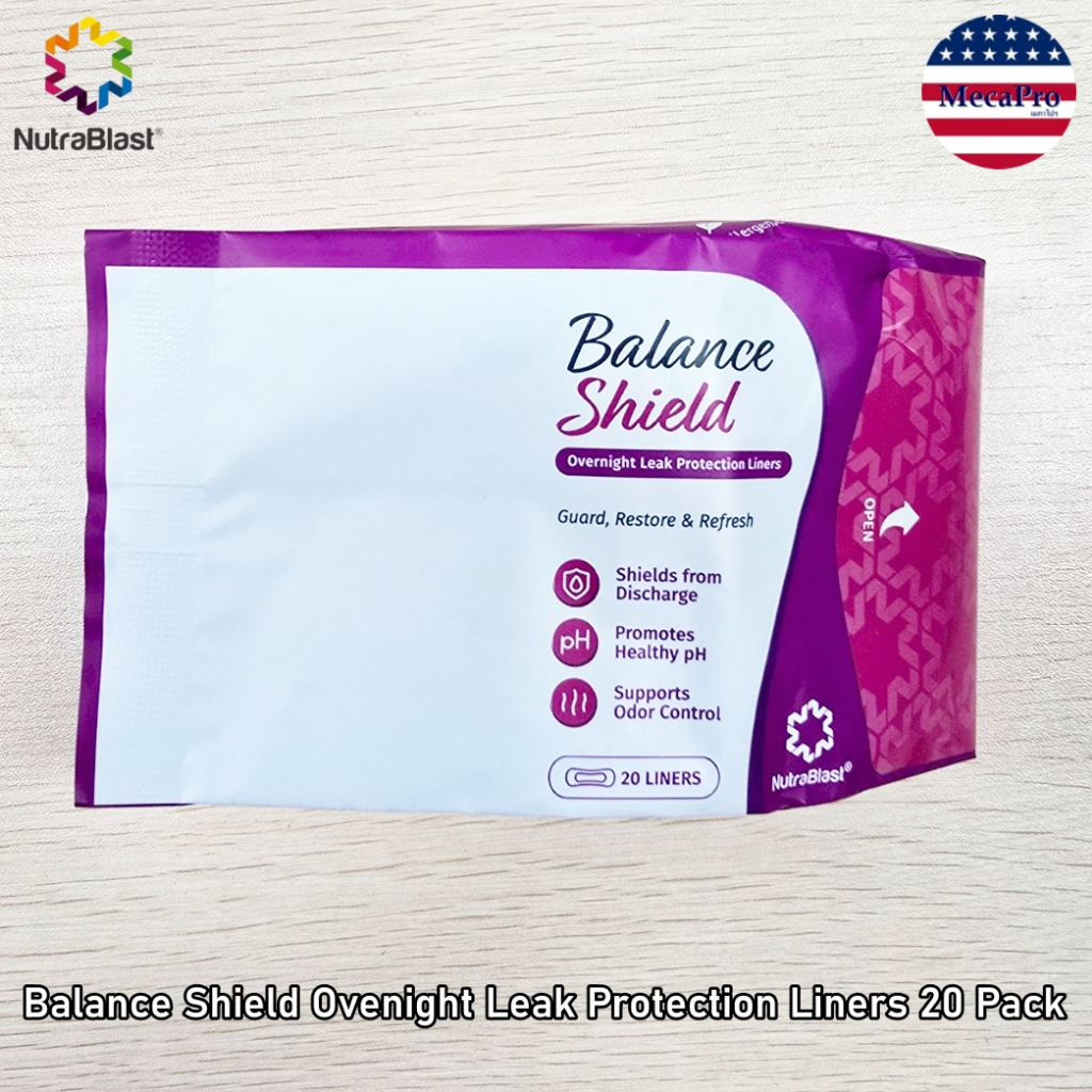 NutraBlast® Balance Shield Overnight Leak Protection Liners 20 Pack ผ้าอนามัยกลางคืน