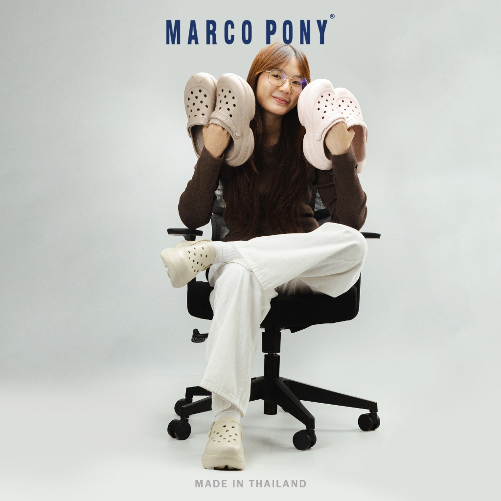 Marco Pony รองเท้าแตะหัวโต รองเท้าเสริมส้น สำหรับผู้หญิง สูง 5 CM. EVA ระบายอากาศ Size 36-41 MH9032
