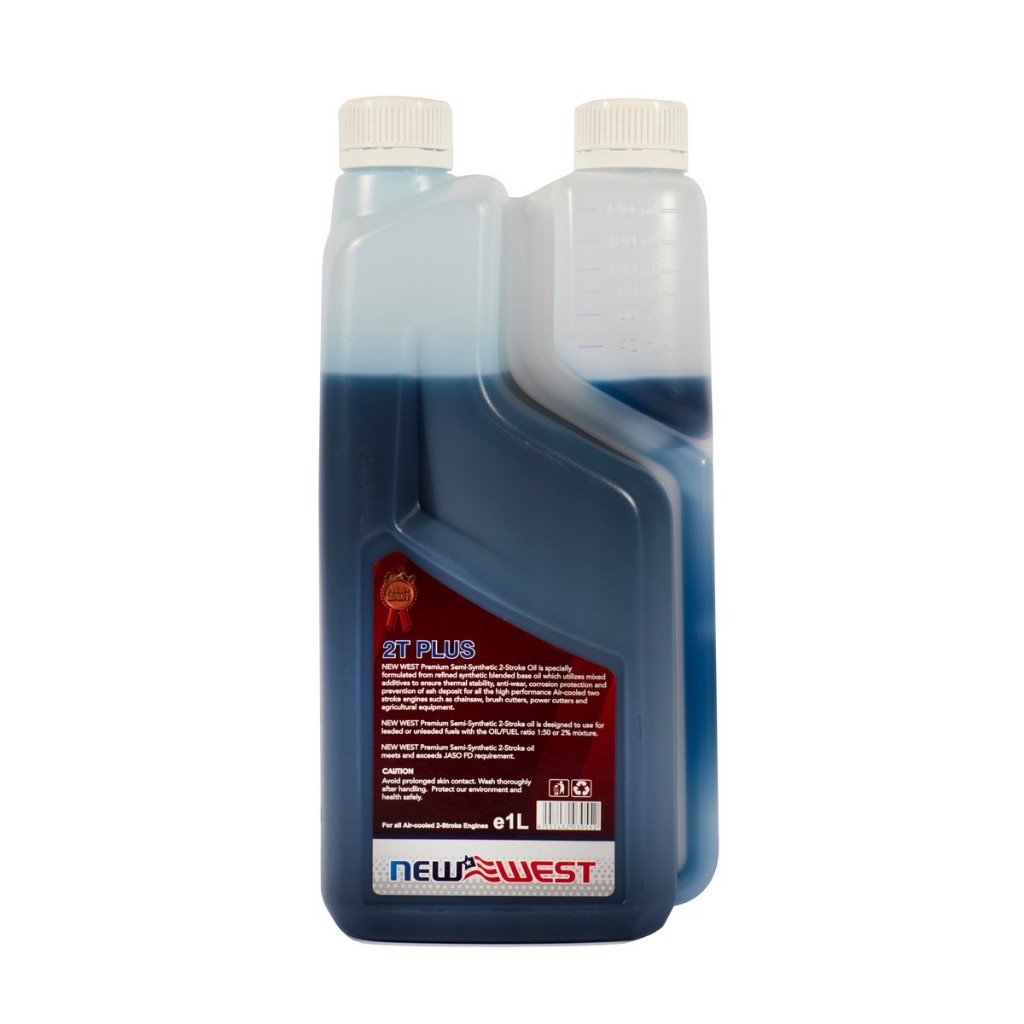 NEW WEST น้ำมัน 2T ขนาด 1 ลิตร สำหรับเครื่องยนต์ 2 จังหวะ เกรดดี พรีเมี่ยม น้ำมัน ออโต้ลูป นิวเวสท์