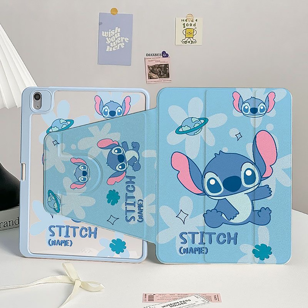⚡พร้อมส่ง⚡เคส iPad Air5 Air6/7 11/13 Gen11 ที่ใส่ปากกา Stitch เคสiPadหมุน 360°Gen10 Gen9/8 Pro11/13 - รูปที่ 5
