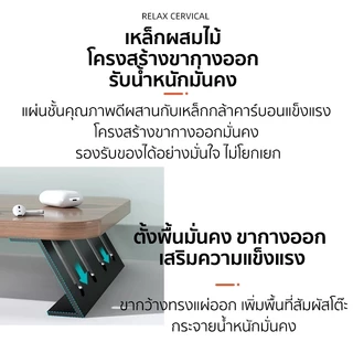 ชั้นวางจอคอม ที่วางจอคอม แผ่นพื้นผิวเสริมความหนา เหล็กผสมไม้ รับน้ำหนักมั่นคง ทนทานและทนต่อแรงกด