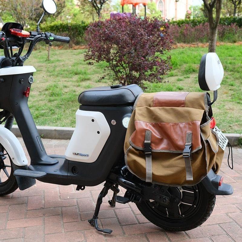 กระเป๋าข้างมอเตอร์ไซค์ กระเป๋าติดเบาะรถมอไซค์ กระจาดจักรยาน กระเป๋าอาน กันน้ำ ผ้าใบคุณภาพสูง ความจุขนาดใหญ่ - รูปที่ 3