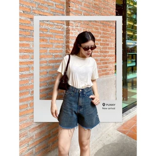 กางเกงยีนส์ขาสั้น ผ้าไม่ยืด เอวสูง งานใส่เล่นใส่สบายมากๆจ้า