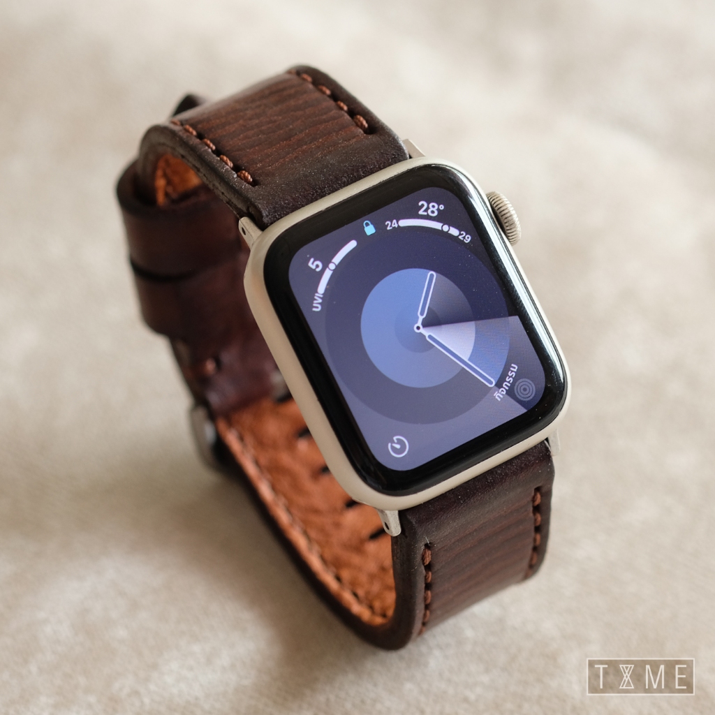 TYME สายนาฬิกาสำหรับ applewatch รุ่น Vintage สายหนังแท้พร้อมอแดปเตอร์ adapter & watch strap for apple watch สายกว้าง 22