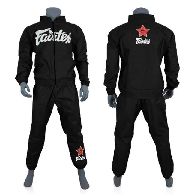 Fairtex sauna sweat suit VS2 Vinyl Black S M L XL ชุดลดน้ำหนักนักมวย แฟร์แท้กซ์ สีดำ ไวนิล ของแท้จาก