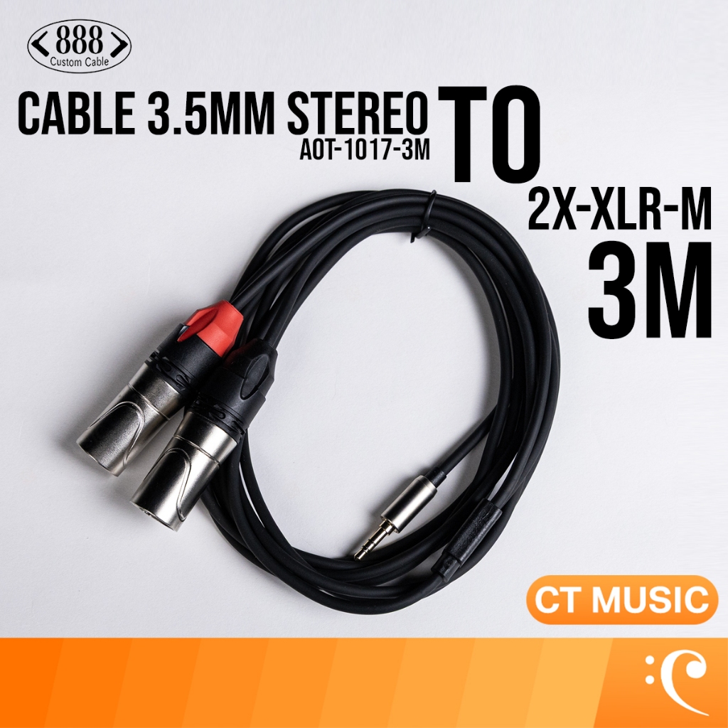 888 Cable 3.5mm Stereo to 2xXLR-M 3M (AOT-1017-3M)