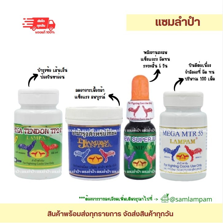 ลำปำ...อาหารสัตว์ปีก TP248 + NEW SUPER FIT + โสมกระปุกน้ำเงิน + MTR55