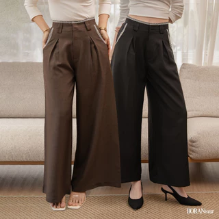 BORANwear – Riley Pants กางเกงแสล็ควินเทจทรงขาบานสำหรับผู้หญิง ทรงคลาสสิก ใส่สบาย ใส่ทำงาน เที่ยว