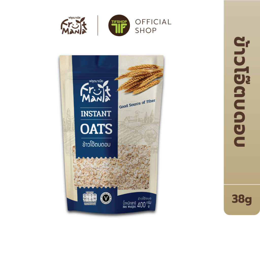 FruitMania ฟรุตมาเนีย ข้าวโอ๊ตบดอบ 400 กรัม Instant Oats
