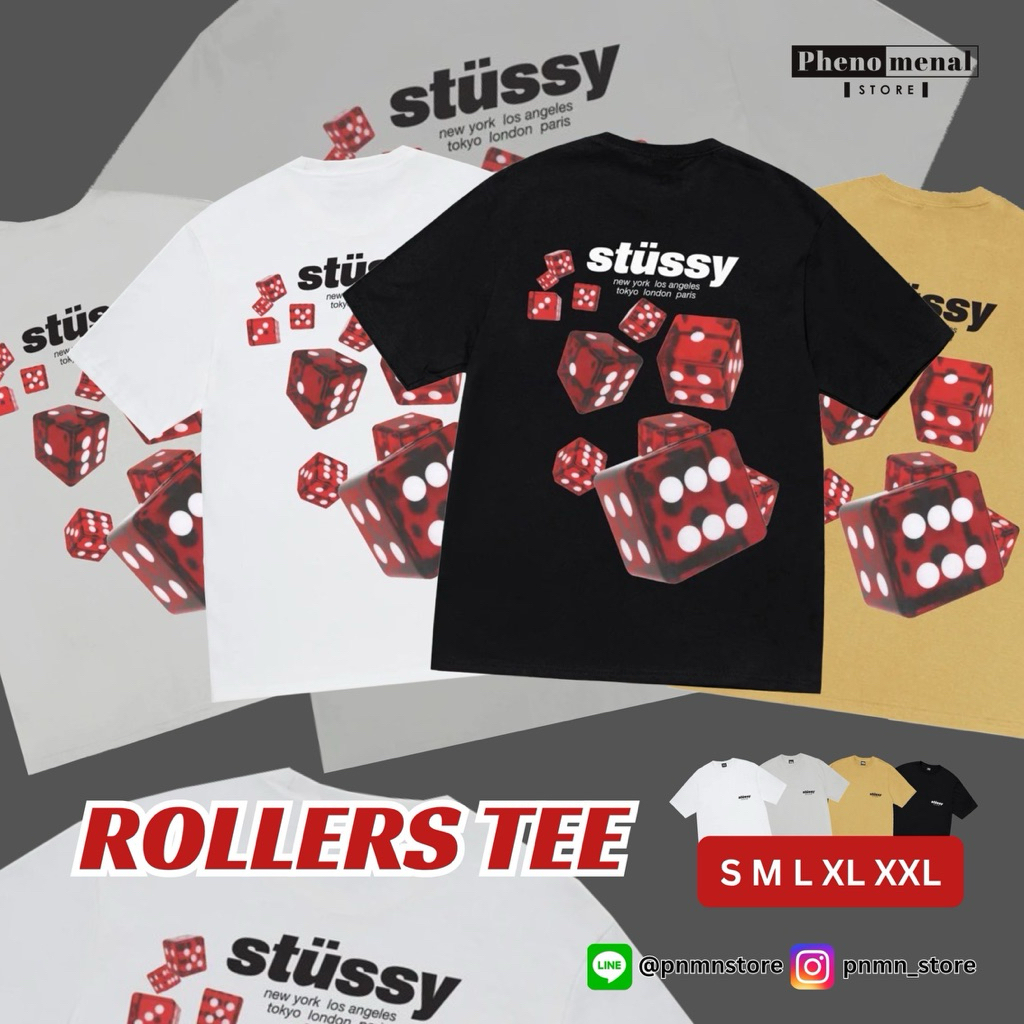 [เก็บโค้ด ลด 20%] เสื้อยืด STUSSY ROLLERS TEE US ของแท้ พร้อมส่ง