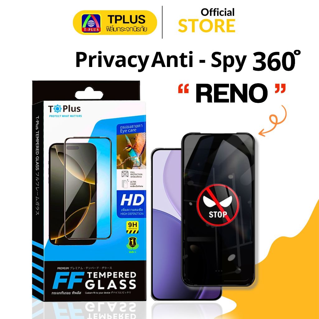 [🇹🇭T-Plus] ฟิล์มกระจก กันเสือก 360องศา For OPPO f31pro f31propIus reno14 reno11f