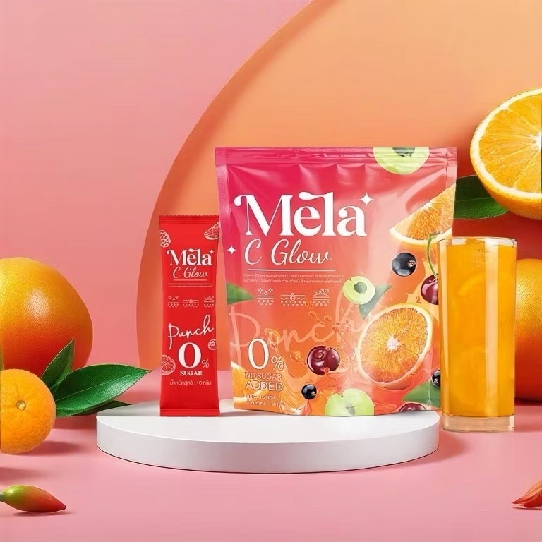 MELA C GLOW เมล่าซี โกลว – น้ำชงผิวขาว ออร่า ลดสิว ลดริ้วรอย
