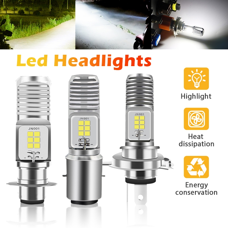 หลอดไฟหน้า LED หลอดไฟมอเตอร์ไซค์ สีขาว/สีเหลือง DC 9V-85V