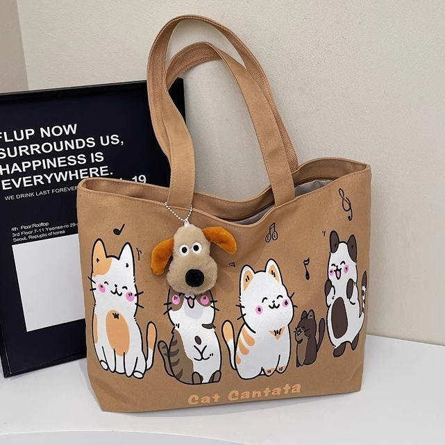 กระเป๋าสะพายข้าง กระเป่าถือTote Bag(มีซิป)-C2