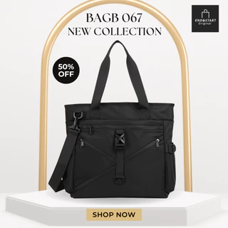 BAGB067 กระเป๋า END&START Tote Bag สะพายข้าง/ถือ ใส่ipad 13" ช่องเยอะ มีสายรัดกระเป๋าเดินทาง เบาสบาย