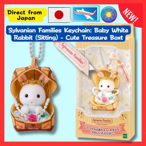 【Direct from Japan】Sylvanian Families Keychain: Baby White Rabbit (Sitting) – Cute Treasure Box