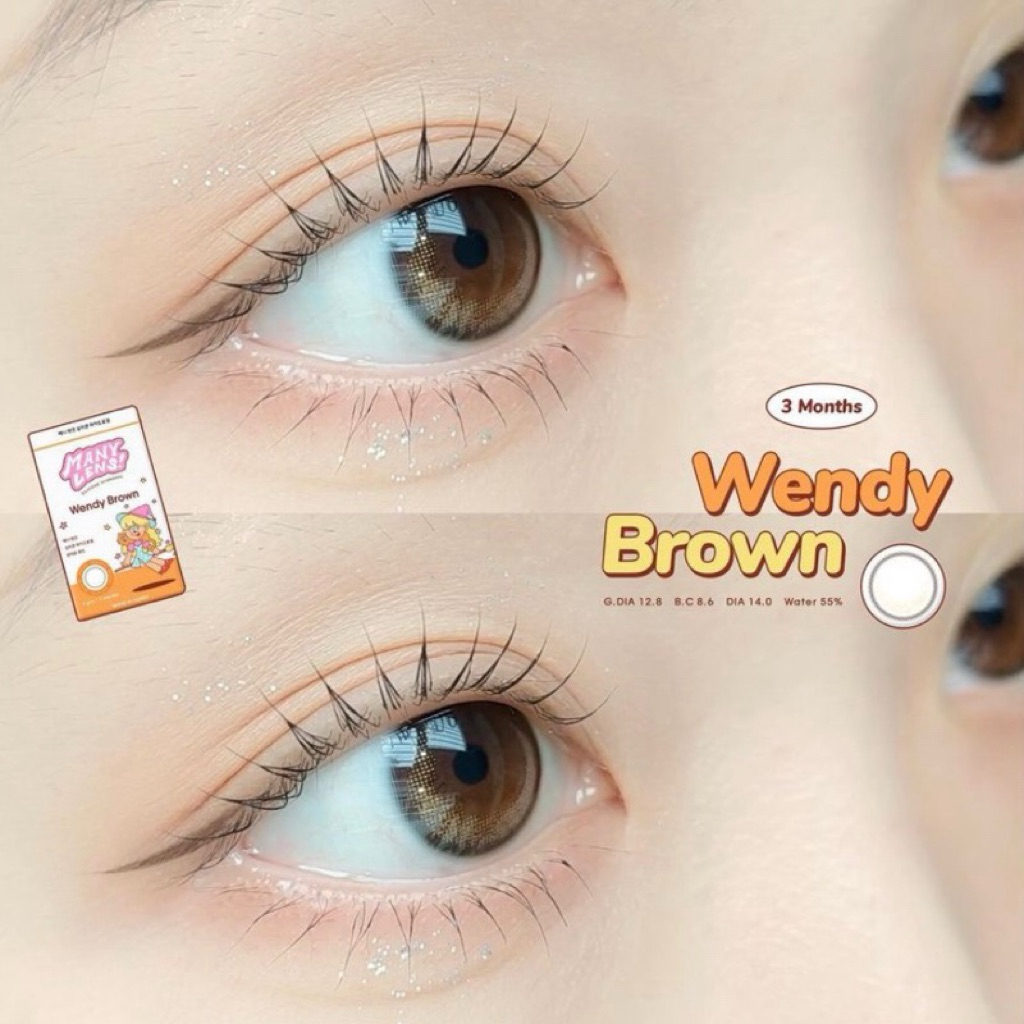 Manylens Wendy Brown รุ่นฮิต คอนแทคเลนส์ ราย3เดือน เกาหลี contact lens hydrogel