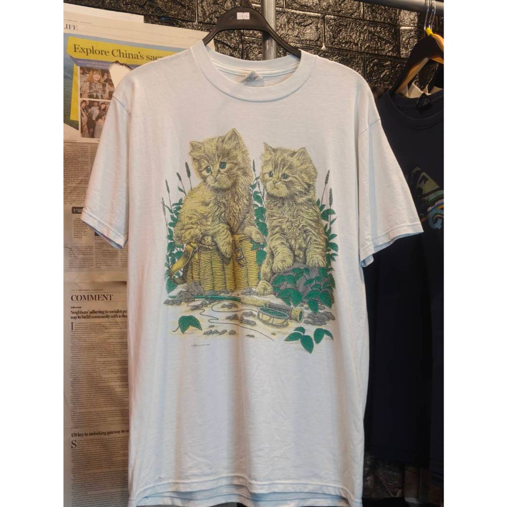 เสื้อ 90s Cat ผ้าบาง50/50