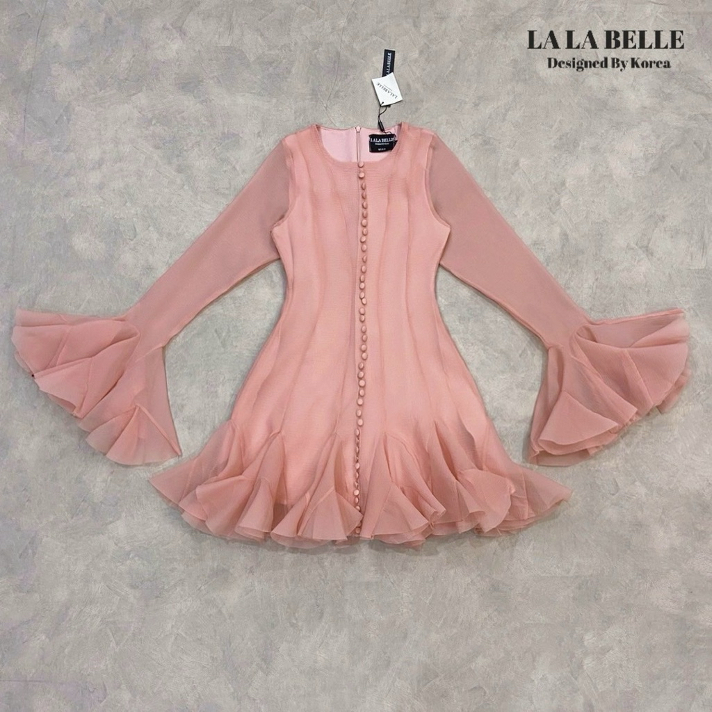 Lalabelle เดรสเดรสแขนยาวระบาย ชุดไปออกงาน