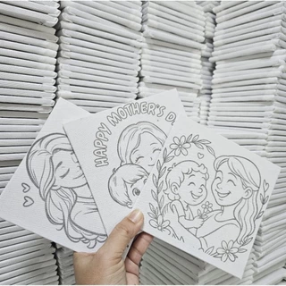 เฟรมผ้าใบแคนวาสระบายสีรัก❤️แม่(รหัสMom)ขนาด15cm×15cm(ไม่มีสี)