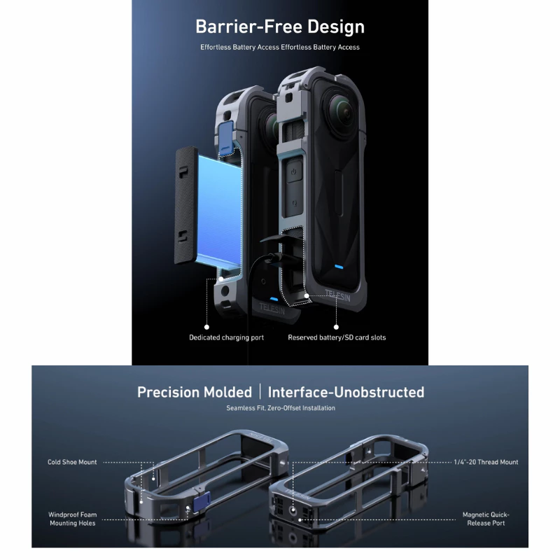 Telesin Insta360 X5 Utility Frame Metal Cage เคสอลูมีเนียม thumbnail 3